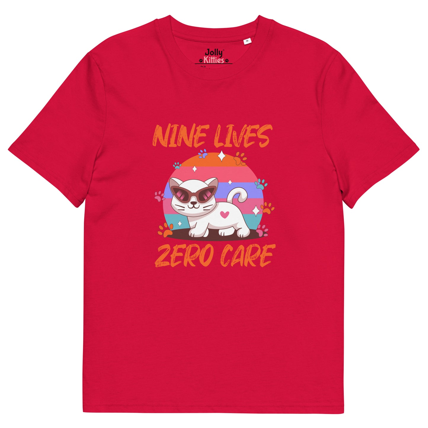 Funny Cat T-Shirt – Nine Lives Zero Care - JollyKitties