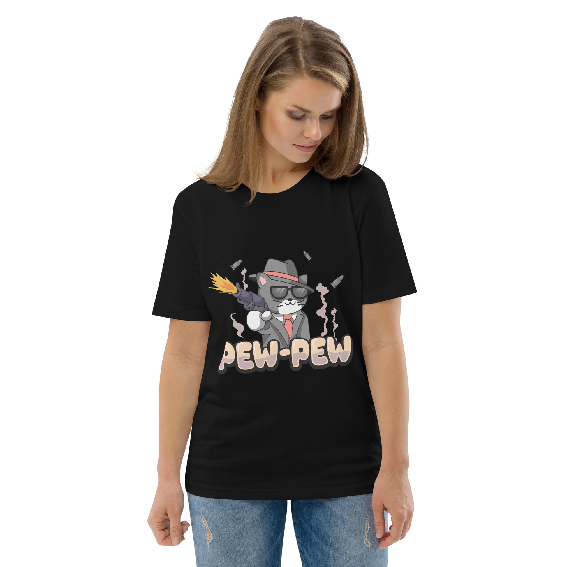 Funny Cat T-Shirt – Pew Pew - JollyKitties