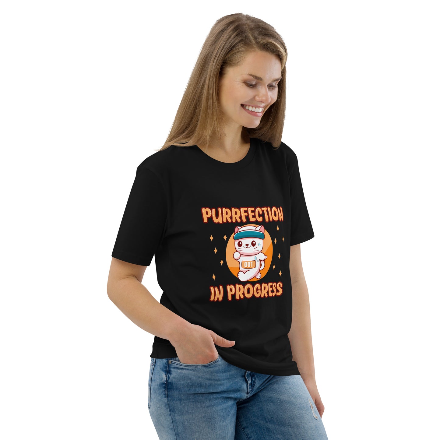 Funny Cat T-Shirt – Purrfection in Progress (Marathon Edition) - JollyKitties
