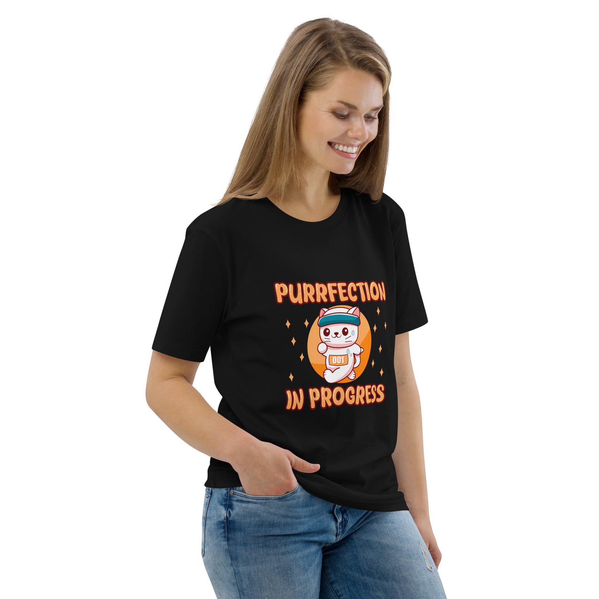 Funny Cat T-Shirt – Purrfection in Progress (Marathon Edition) - JollyKitties