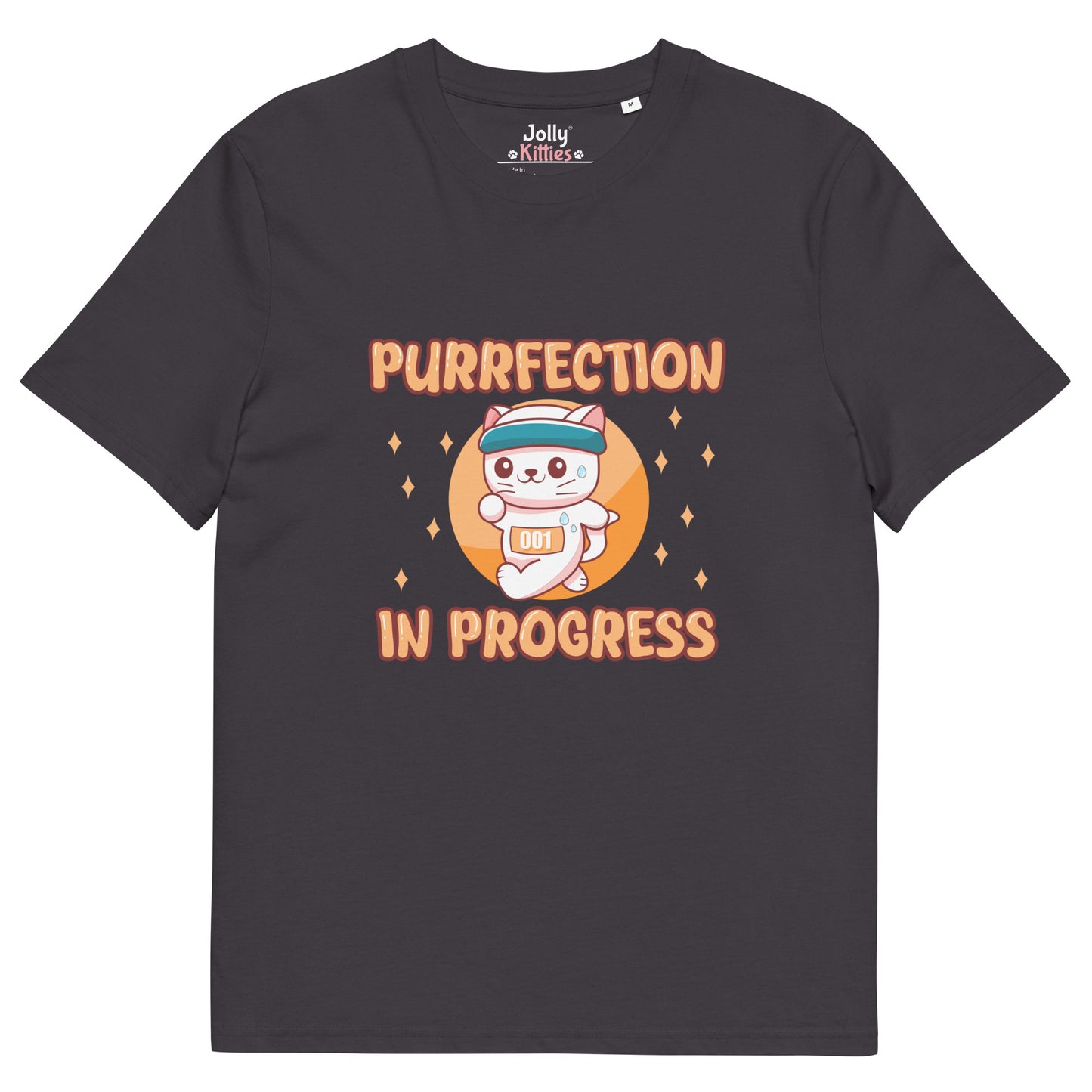 Funny Cat T-Shirt – Purrfection in Progress (Marathon Edition) - JollyKitties