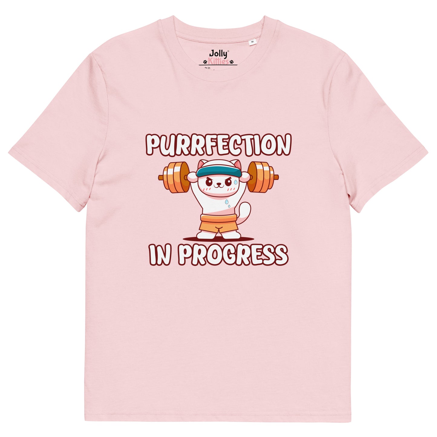 Funny Cat T-Shirt – Purrfection in Progress (Weightlifting Edition) - JollyKitties