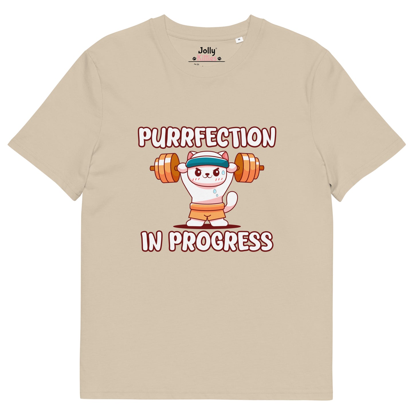 Funny Cat T-Shirt – Purrfection in Progress (Weightlifting Edition) - JollyKitties