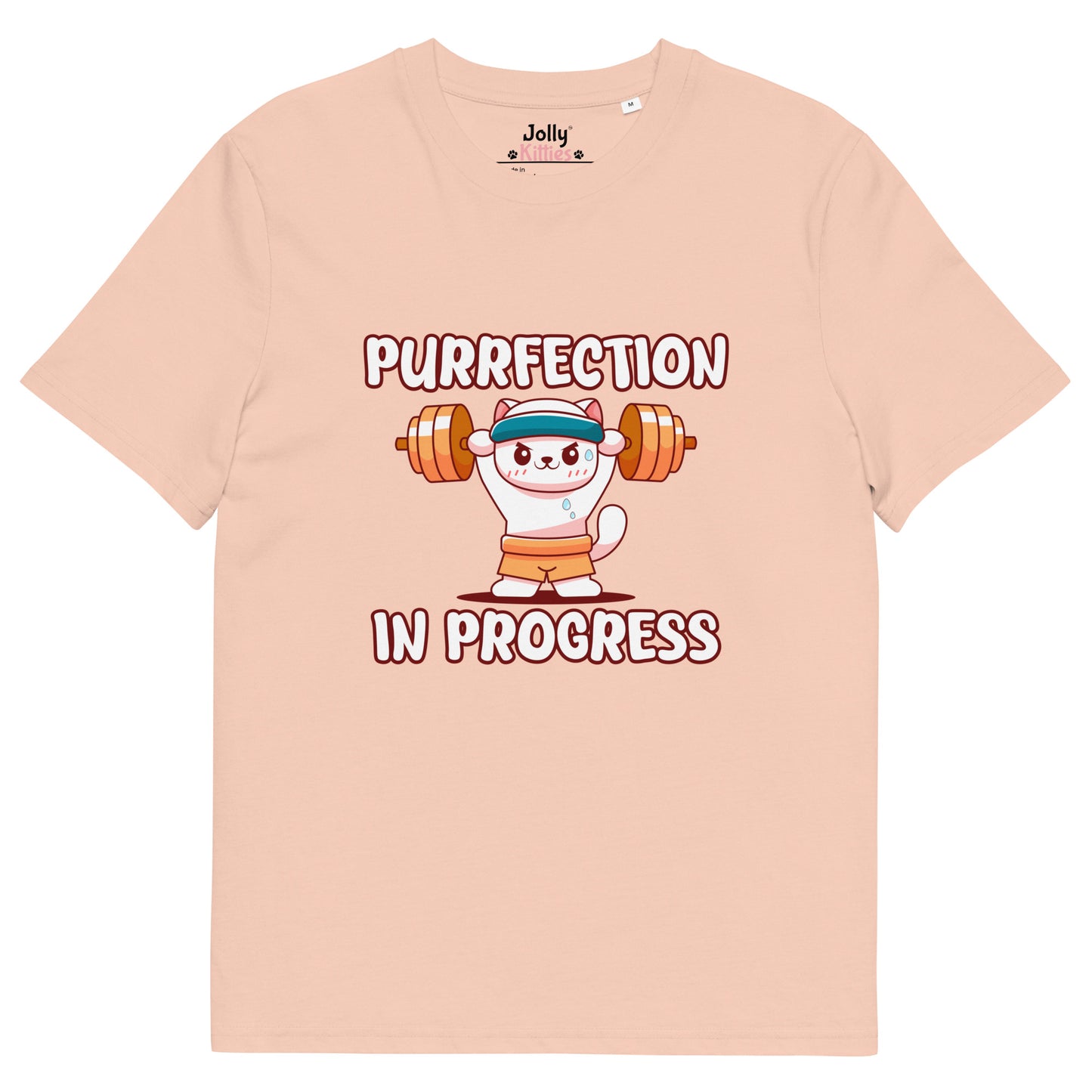 Funny Cat T-Shirt – Purrfection in Progress (Weightlifting Edition) - JollyKitties