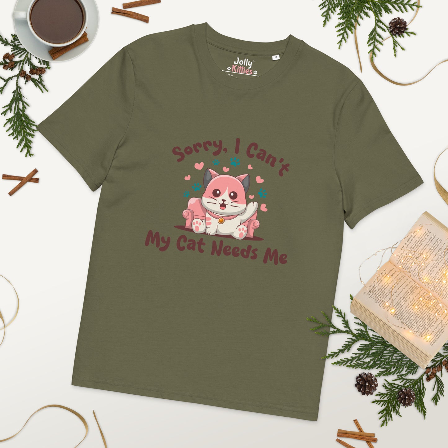 Funny Cat T-Shirt – Sorry, I Can’t My Cat Needs Me - JollyKitties