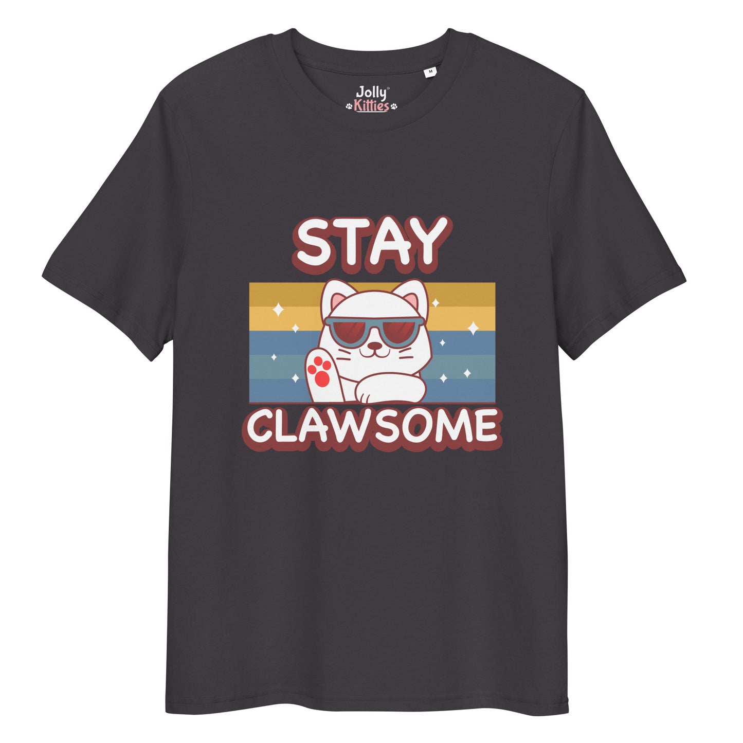 Funny Cat T-Shirt – Stay Clawsome - JollyKitties