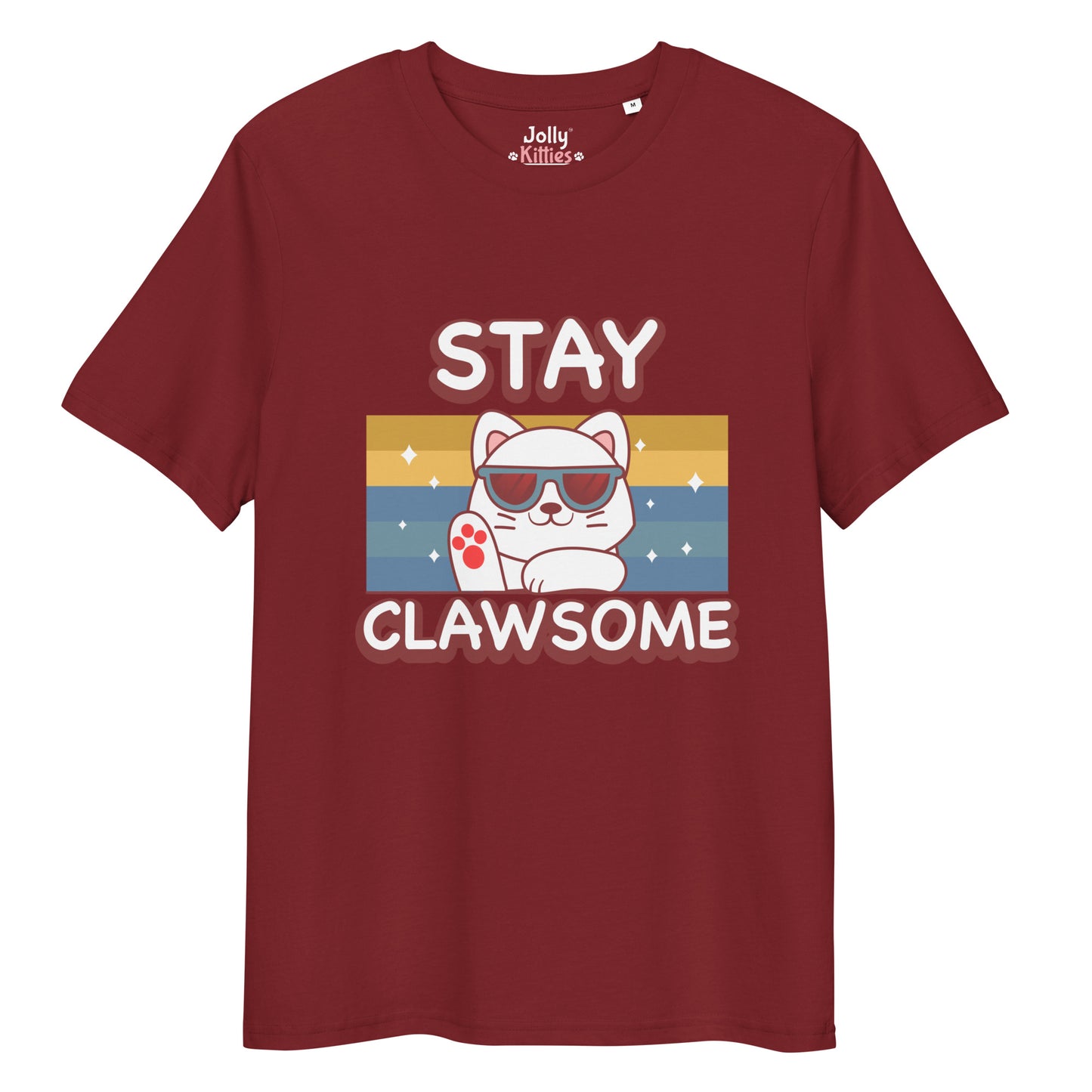 Funny Cat T-Shirt – Stay Clawsome - JollyKitties