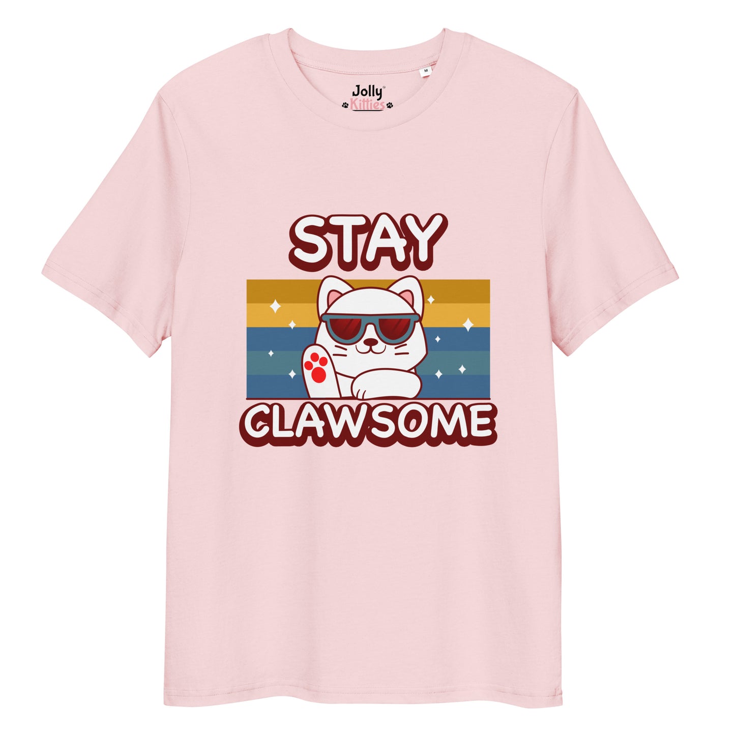 Funny Cat T-Shirt – Stay Clawsome - JollyKitties