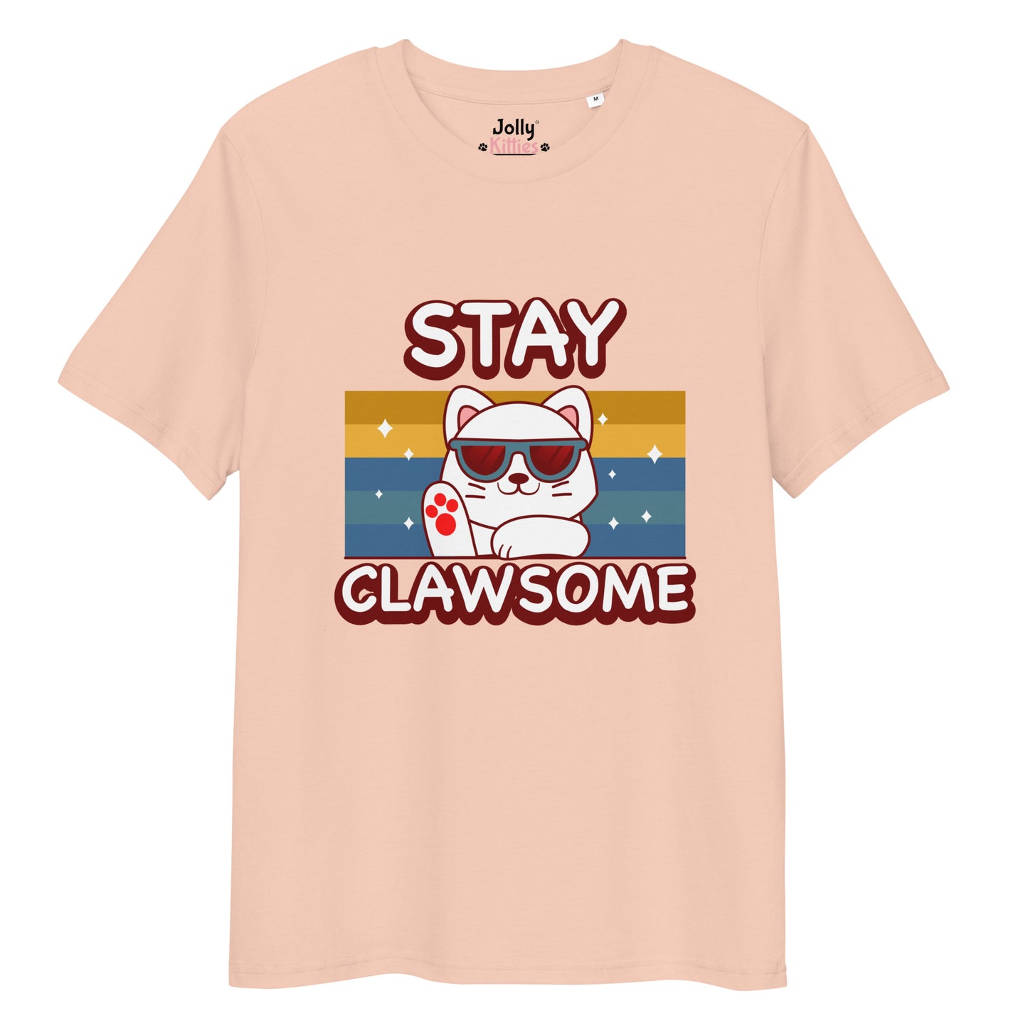 Funny Cat T-Shirt – Stay Clawsome - JollyKitties