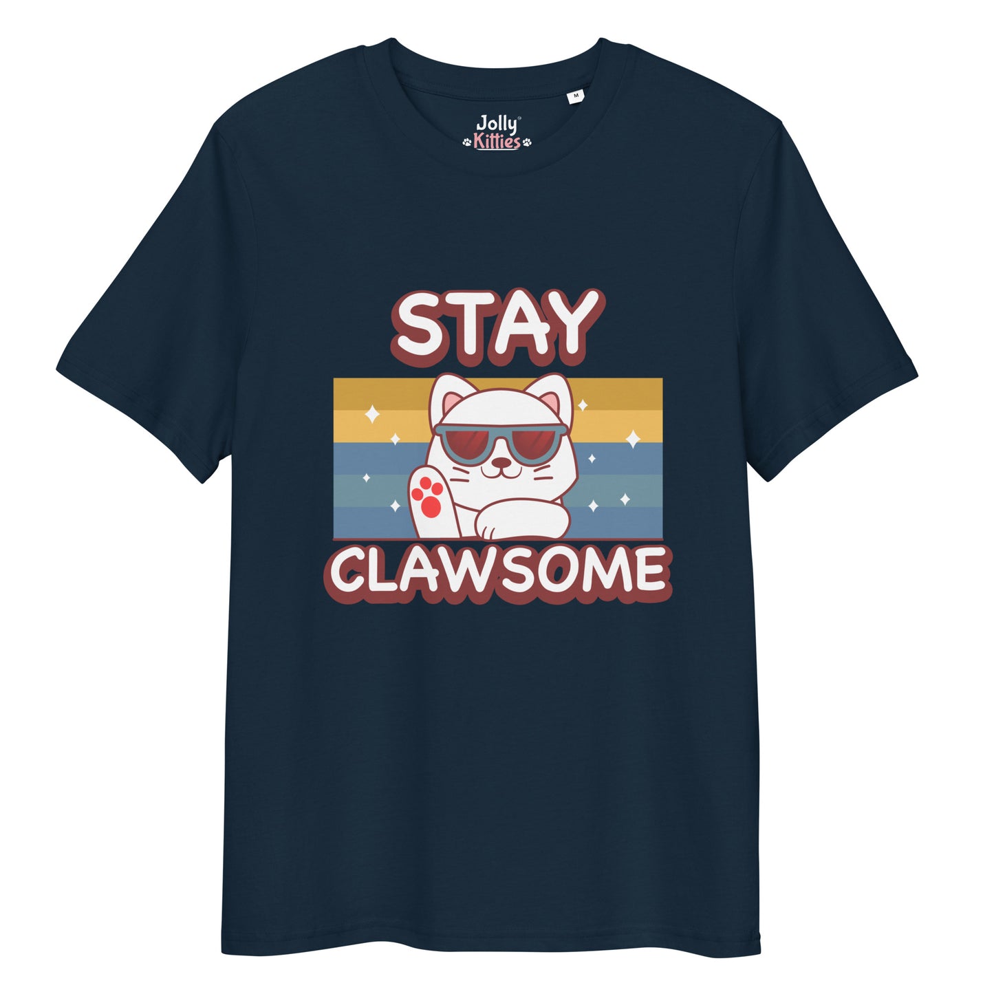 Funny Cat T-Shirt – Stay Clawsome - JollyKitties