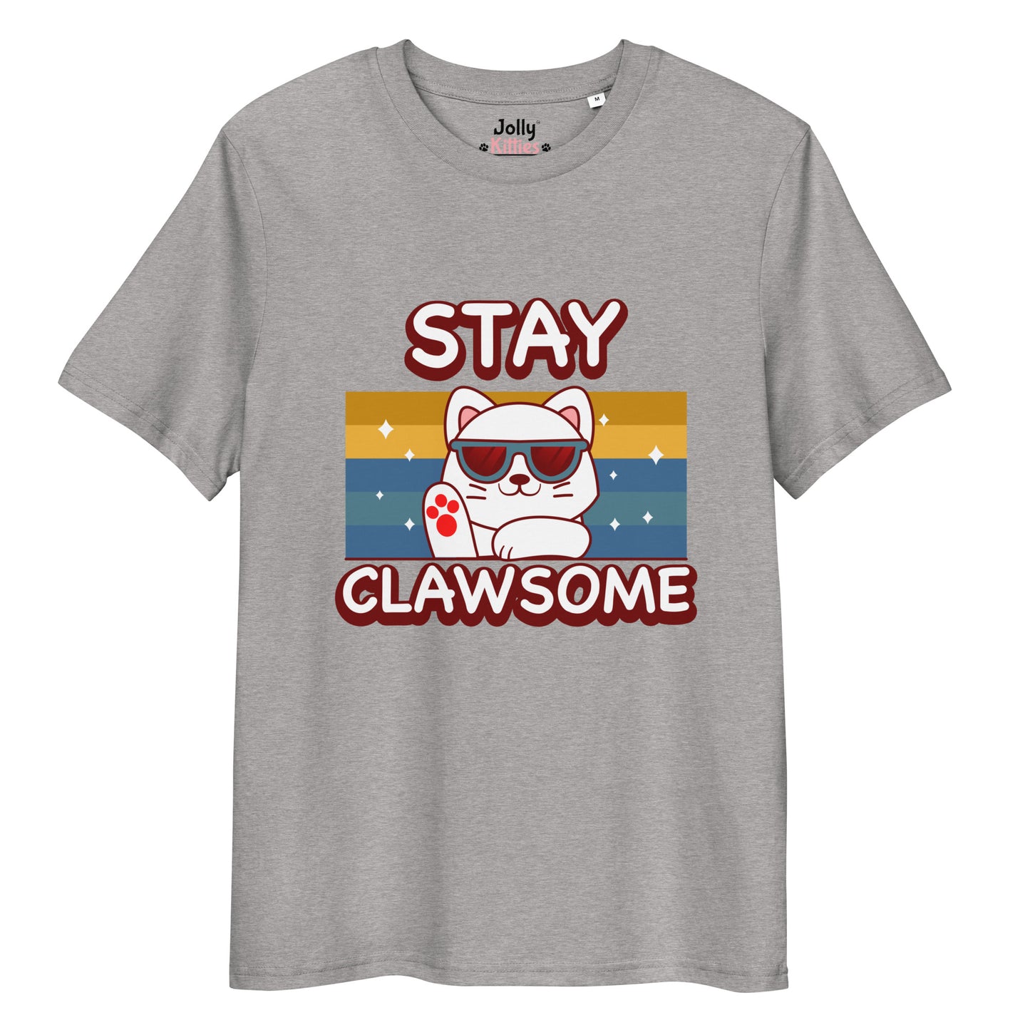 Funny Cat T-Shirt – Stay Clawsome - JollyKitties