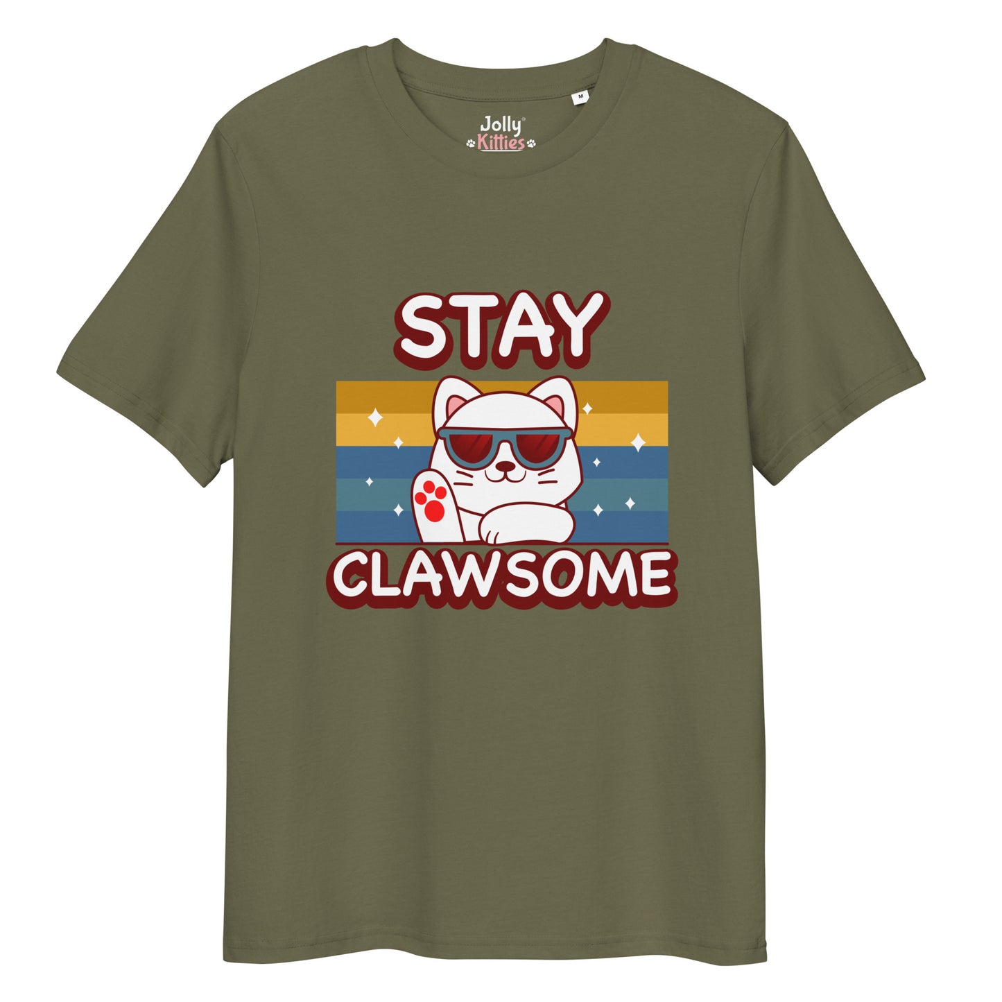 Funny Cat T-Shirt – Stay Clawsome - JollyKitties
