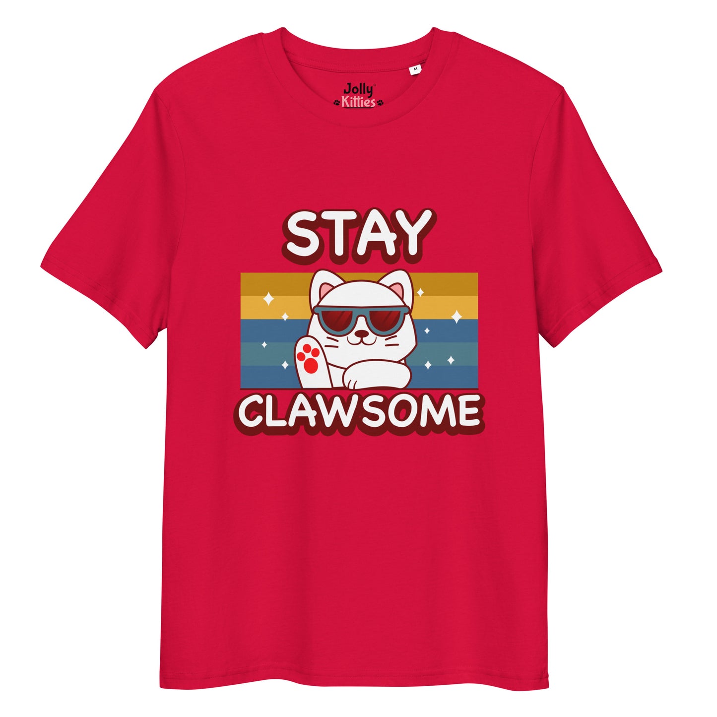Funny Cat T-Shirt – Stay Clawsome - JollyKitties