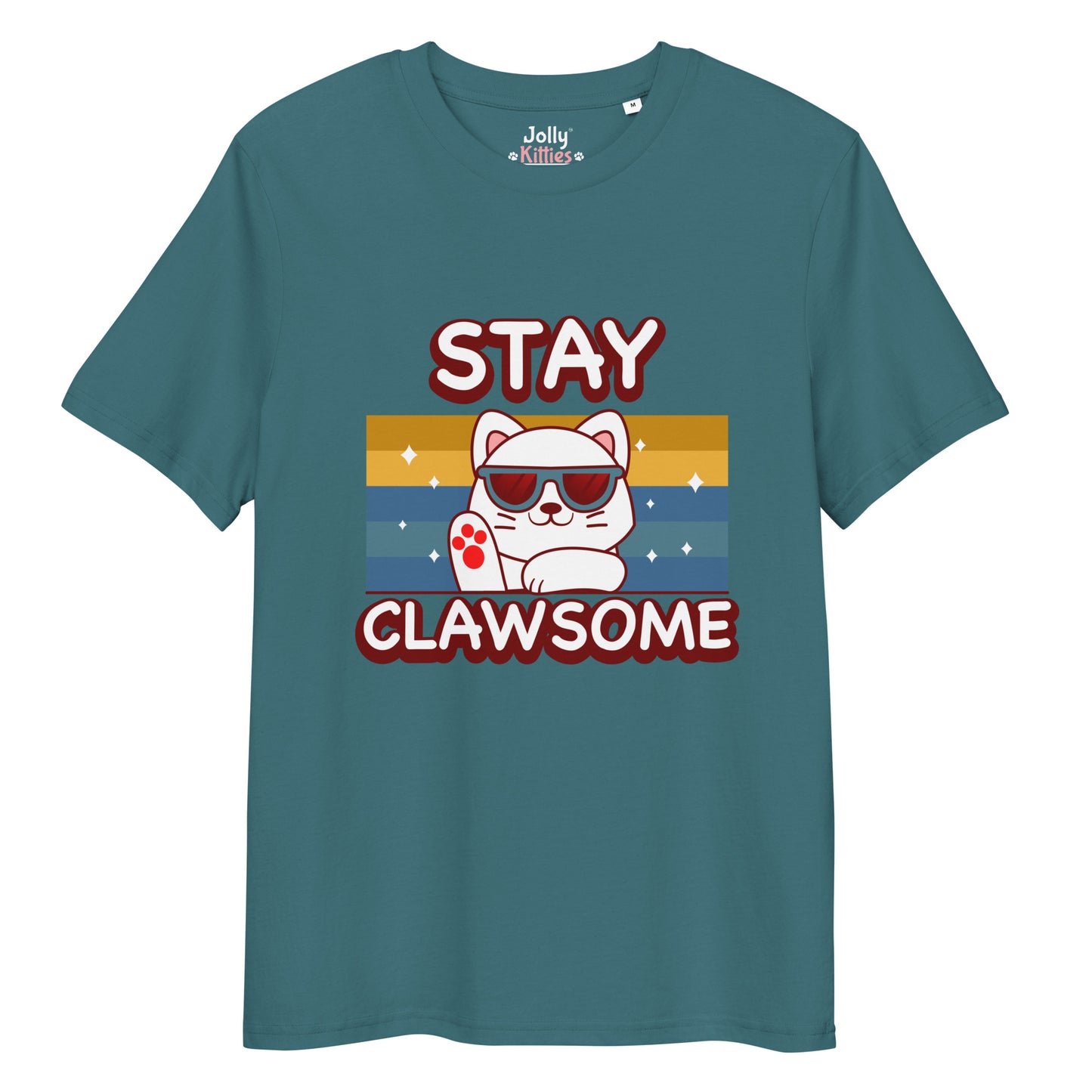 Funny Cat T-Shirt – Stay Clawsome - JollyKitties