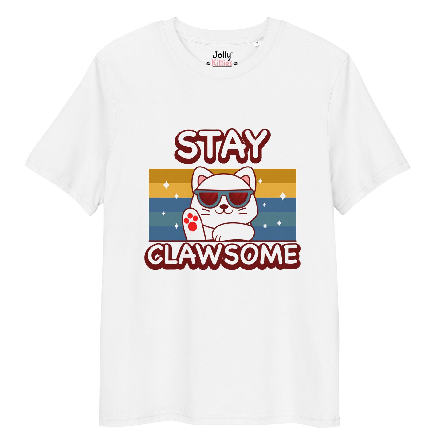 Funny Cat T-Shirt – Stay Clawsome - JollyKitties